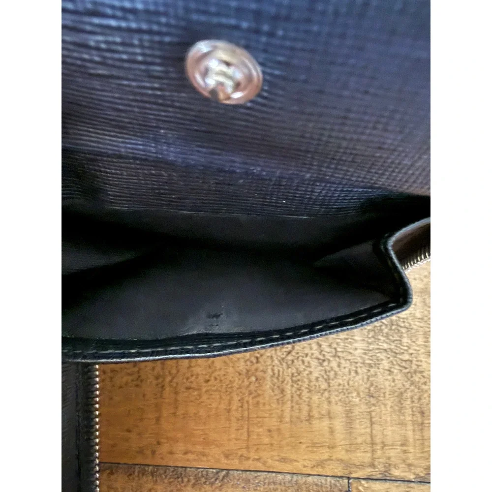 Fendi Wallet Mens Black Leather Zip Around Bifold Monster Eyes Logo Coin Pocket